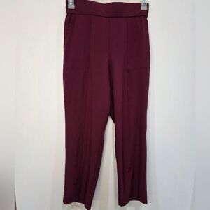 Loft Lou & Grey Burgundy Dress Trouser Women's Medium Stretchy High Rise Pants